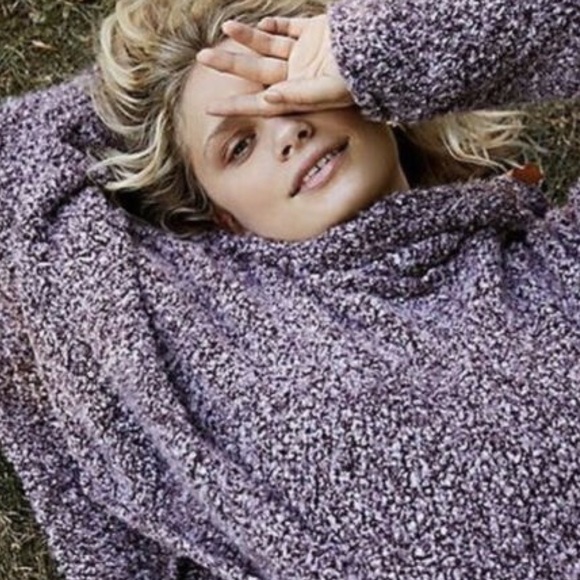 Free People Cowl Neck Sweater Purple - Picture 5 of 8
